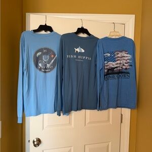 Fish Hippie Blue Long Sleeve Shirts men’s small